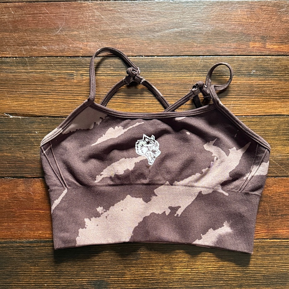 Darc Sport Brown Tie-Dye Seamless Sports Bra
